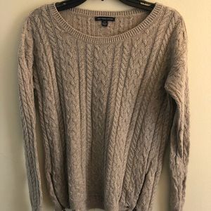 Woman’s American Eagle Light Brown Cable Sweater